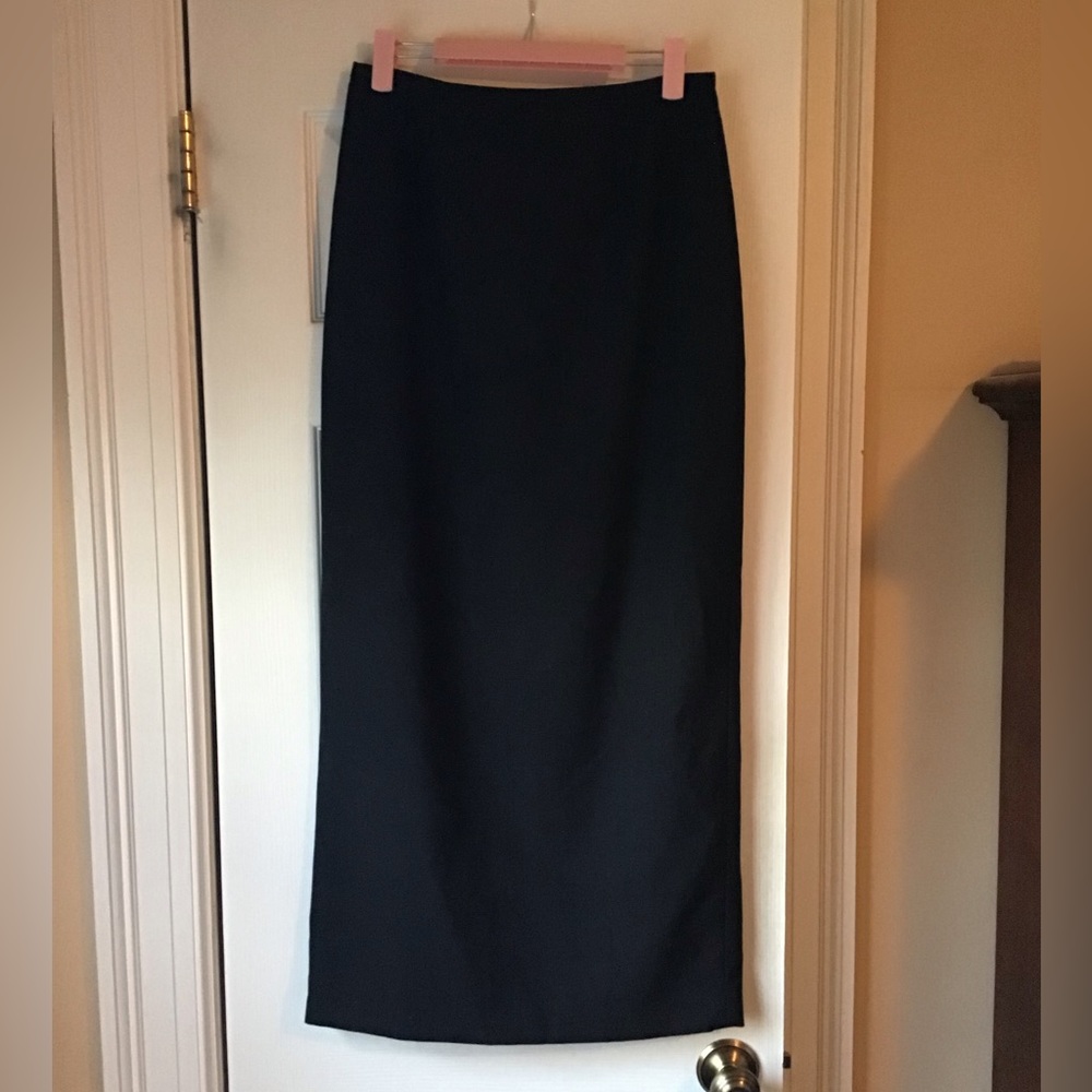 Ann Taylor Stretch long Black Skirt with back slit